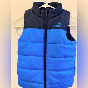 Puma Navy and Black Puffer Vest - kids 5/6